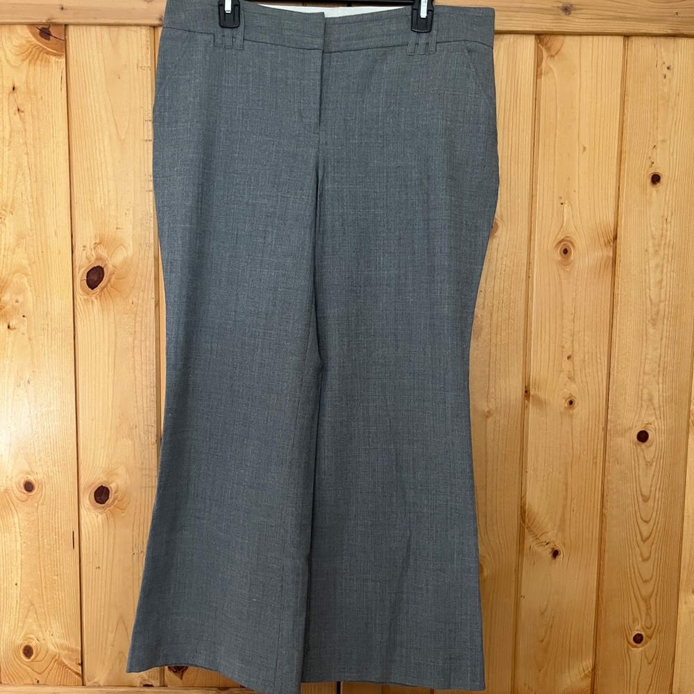 Express Chambray Linen Blend Blue-Gray Wide Leg Trousers Sz 12S